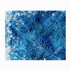 Blue Christmas Tree Branch Texture, Winter Texture, Tree Texture, Tree Branches Small Glasses Cloth by kyorashop23