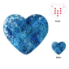 Blue Christmas Tree Branch Texture, Winter Texture, Tree Texture, Tree Branches Playing Cards Single Design (heart)