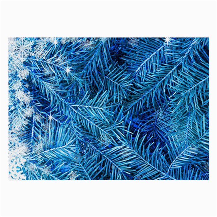 Blue Christmas Tree Branch Texture, Winter Texture, Tree Texture, Tree Branches Large Glasses Cloth (2 Sides)