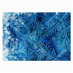 Blue Christmas Tree Branch Texture, Winter Texture, Tree Texture, Tree Branches Large Glasses Cloth (2 Sides) Back