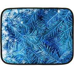 Blue Christmas Tree Branch Texture, Winter Texture, Tree Texture, Tree Branches Fleece Blanket (mini) by kyorashop23