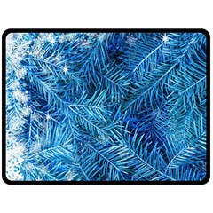 Blue Christmas Tree Branch Texture, Winter Texture, Tree Texture, Tree Branches Fleece Blanket (large) by kyorashop23