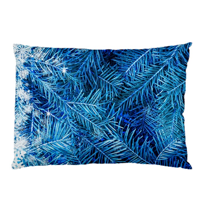 Blue Christmas Tree Branch Texture, Winter Texture, Tree Texture, Tree Branches Pillow Case (Two Sides)