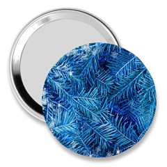 Blue Christmas Tree Branch Texture, Winter Texture, Tree Texture, Tree Branches 3  Handbag Mirrors by kyorashop23