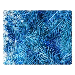 Blue Christmas Tree Branch Texture, Winter Texture, Tree Texture, Tree Branches Two Sides Premium Plush Fleece Blanket (large) by kyorashop23