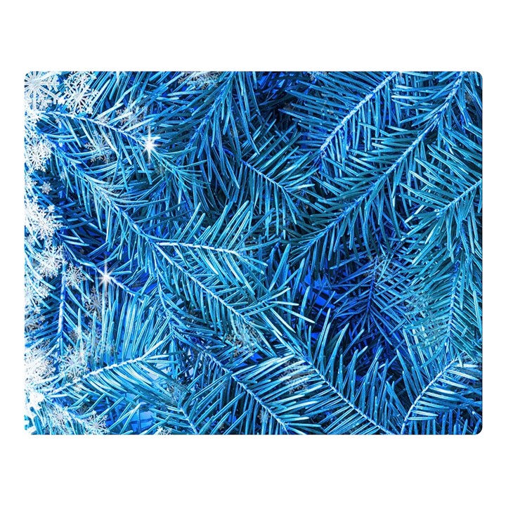 Blue Christmas Tree Branch Texture, Winter Texture, Tree Texture, Tree Branches Premium Plush Fleece Blanket (Large)