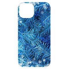 Blue Christmas Tree Branch Texture, Winter Texture, Tree Texture, Tree Branches Iphone 14 Black Uv Print Case by kyorashop23