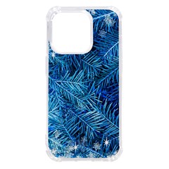 Blue Christmas Tree Branch Texture, Winter Texture, Tree Texture, Tree Branches Iphone 14 Pro Tpu Uv Print Case by kyorashop23