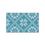 Blue Winter Knitted Texture, Blue Winter Background, Knitted Texture Sticker Rectangular (10 pack) Front