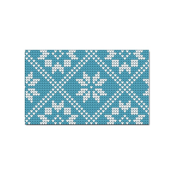 Blue Winter Knitted Texture, Blue Winter Background, Knitted Texture Sticker Rectangular (10 pack)