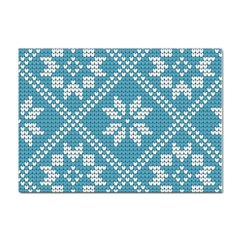 Blue Winter Knitted Texture, Blue Winter Background, Knitted Texture Sticker A4 (100 pack)