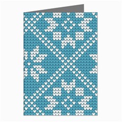 Blue Winter Knitted Texture, Blue Winter Background, Knitted Texture Greeting Cards (pkg Of 8)