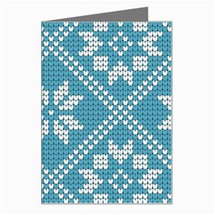 Blue Winter Knitted Texture, Blue Winter Background, Knitted Texture Greeting Card by kyorashop23