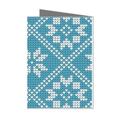 Blue Winter Knitted Texture, Blue Winter Background, Knitted Texture Mini Greeting Cards (pkg Of 8) by kyorashop23