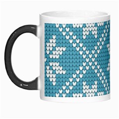 Blue Winter Knitted Texture, Blue Winter Background, Knitted Texture Morph Mug by kyorashop23