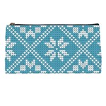 Blue Winter Knitted Texture, Blue Winter Background, Knitted Texture Pencil Case Front