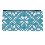 Blue Winter Knitted Texture, Blue Winter Background, Knitted Texture Pencil Case Back