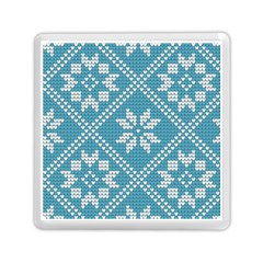 Blue Winter Knitted Texture, Blue Winter Background, Knitted Texture Memory Card Reader (square) by kyorashop23