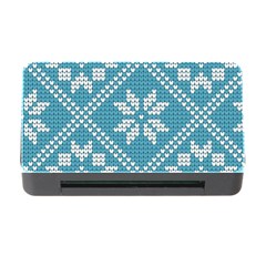 Blue Winter Knitted Texture, Blue Winter Background, Knitted Texture Memory Card Reader With Cf by kyorashop23