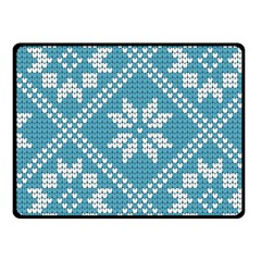 Blue Winter Knitted Texture, Blue Winter Background, Knitted Texture Fleece Blanket (small) by kyorashop23