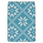 Blue Winter Knitted Texture, Blue Winter Background, Knitted Texture Removable Flap Cover (L) Front