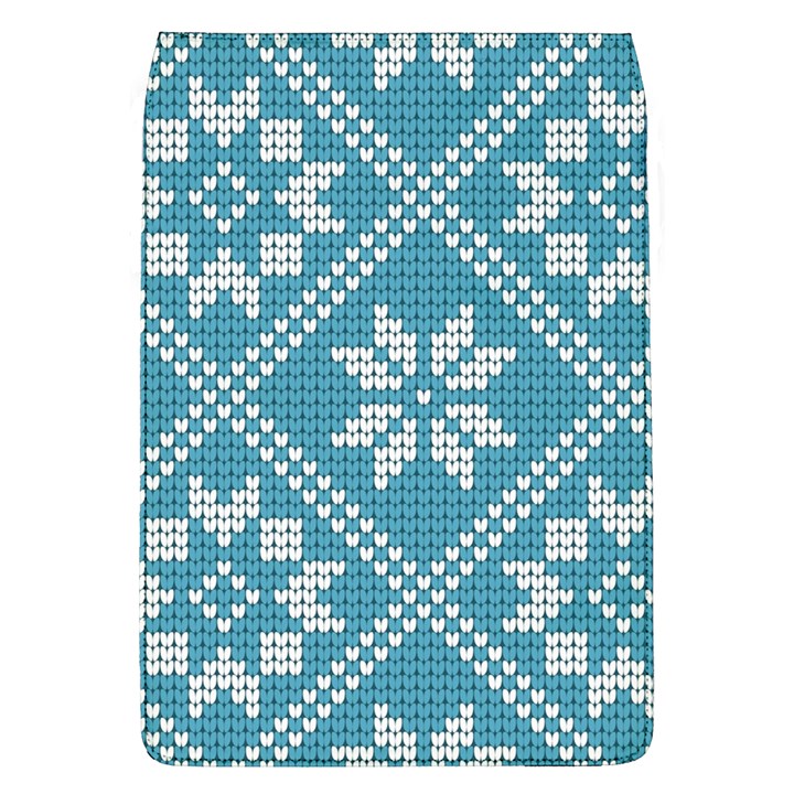 Blue Winter Knitted Texture, Blue Winter Background, Knitted Texture Removable Flap Cover (L)