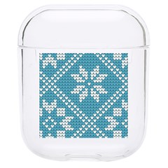 Blue Winter Knitted Texture, Blue Winter Background, Knitted Texture Hard Pc Airpods 1/2 Case