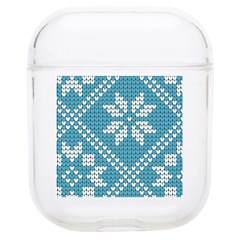 Blue Winter Knitted Texture, Blue Winter Background, Knitted Texture Soft Tpu Airpods 1/2 Case by kyorashop23