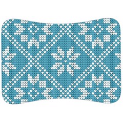 Blue Winter Knitted Texture, Blue Winter Background, Knitted Texture Velour Seat Head Rest Cushion by kyorashop23