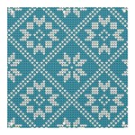 Blue Winter Knitted Texture, Blue Winter Background, Knitted Texture Banner and Sign 3  x 3  Front