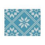 Blue Winter Knitted Texture, Blue Winter Background, Knitted Texture Premium Plush Fleece Blanket (Mini) 35 x27  Blanket Front