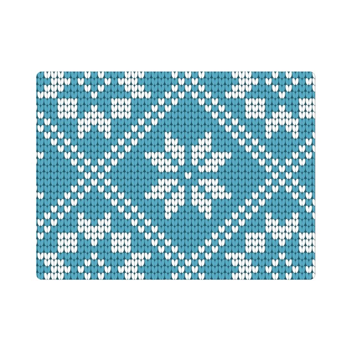 Blue Winter Knitted Texture, Blue Winter Background, Knitted Texture Premium Plush Fleece Blanket (Mini)