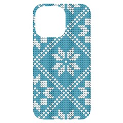 Blue Winter Knitted Texture, Blue Winter Background, Knitted Texture Iphone 14 Pro Max Black Uv Print Case by kyorashop23