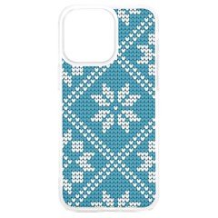 Blue Winter Knitted Texture, Blue Winter Background, Knitted Texture Iphone 15 Plus Tpu Uv Print Case by kyorashop23