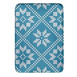 Blue Winter Knitted Texture, Blue Winter Background, Knitted Texture Rectangular Glass Fridge Magnet (4 pack) Front