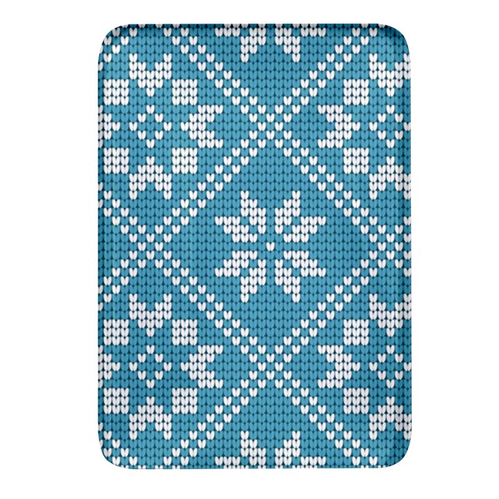 Blue Winter Knitted Texture, Blue Winter Background, Knitted Texture Rectangular Glass Fridge Magnet (4 pack)