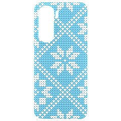 Blue Winter Knitted Texture, Blue Winter Background, Knitted Texture Samsung Galaxy S24 Plus 6 7 Inch Black Tpu Uv Case by kyorashop23