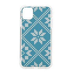 Blue Winter Knitted Texture, Blue Winter Background, Knitted Texture Iphone 11 Tpu Uv Print Case by kyorashop23