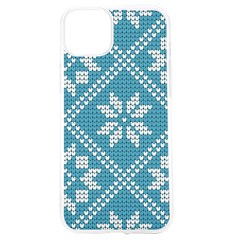 Blue Winter Knitted Texture, Blue Winter Background, Knitted Texture Iphone 15 Tpu Uv Print Case by kyorashop23