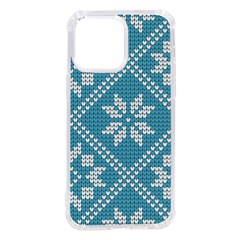 Blue Winter Knitted Texture, Blue Winter Background, Knitted Texture Iphone 14 Pro Max Tpu Uv Print Case by kyorashop23