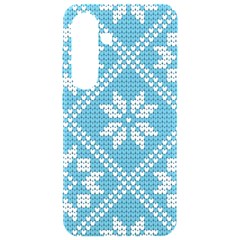 Blue Winter Knitted Texture, Blue Winter Background, Knitted Texture Samsung Galaxy S24 6 2 Inch Black Tpu Uv Case by kyorashop23