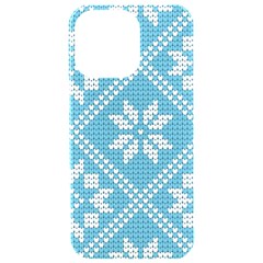 Blue Winter Knitted Texture, Blue Winter Background, Knitted Texture Iphone 15 Pro Max Black Uv Print Pc Hardshell Case by kyorashop23