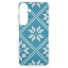 Blue Winter Knitted Texture, Blue Winter Background, Knitted Texture Samsung Galaxy S24 Ultra 6 9 Inch Tpu Uv Case by kyorashop23