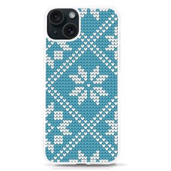 Blue Winter Knitted Texture, Blue Winter Background, Knitted Texture Iphone 15 Tpu Uv Print Case by kyorashop23