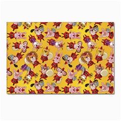 Cartoon Xmas Characters Pattern Postcards 5  X 7  (pkg Of 10) by kyorashop23