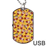 Cartoon Xmas Characters Pattern Dog Tag USB Flash (One Side) Front