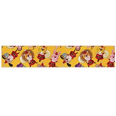 Cartoon Xmas Characters Pattern Large Premium Plush Fleece Scarf 