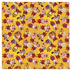 Cartoon Xmas Characters Pattern Wooden Puzzle Square by kyorashop23