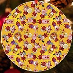 Cartoon Xmas Characters Pattern UV Print Acrylic Ornament Round Front