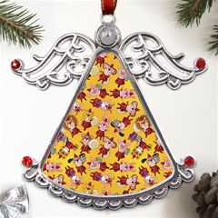 Cartoon Xmas Characters Pattern Metal Angel With Crystal Ornament